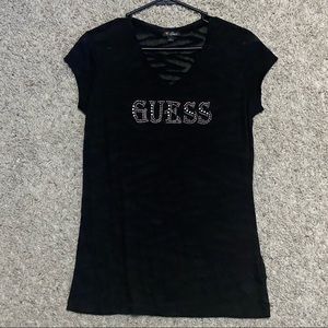 Guess Women’s Sheer Tee w/Rhinestones- Size XL